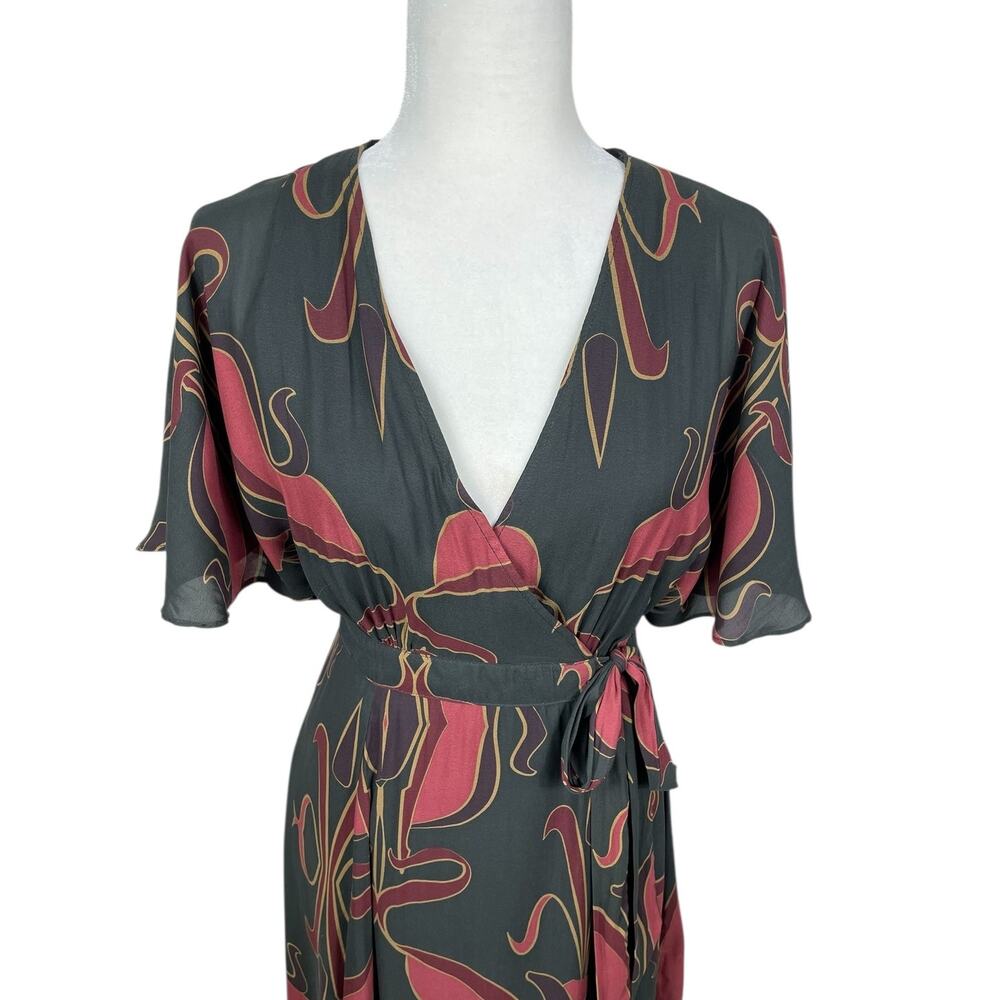Free People Sweet Escape Floral Maxi Wrap Dress Boho Festival Size XS - Picture 4 of 16